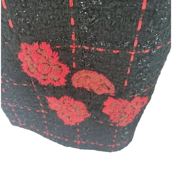 DESIGUAL Sleeveless Wool Blend Boucle Sheath Dress Red Black Spain 42 US 10 12 V - Picture 8 of 13